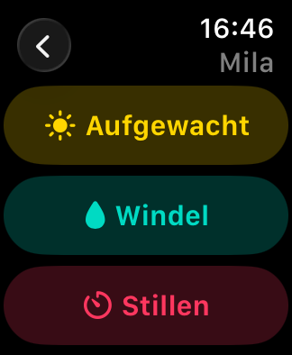 Schnelle Einträge mit der Apple Watch