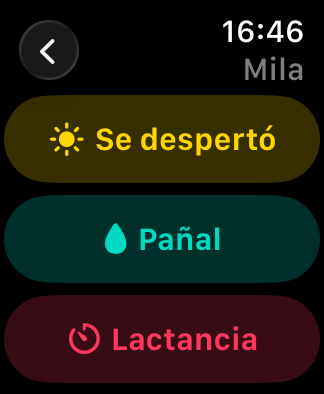 Registros rápidos desde Apple Watch