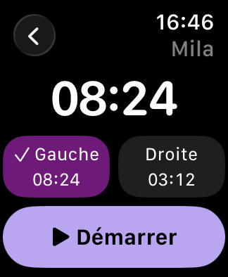 Apple Watch : minuteur d’allaitement et enregistrement d’une tétée