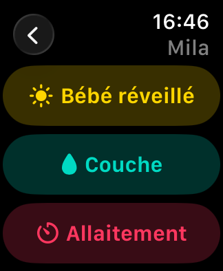 Saisies rapides depuis l’Apple Watch
