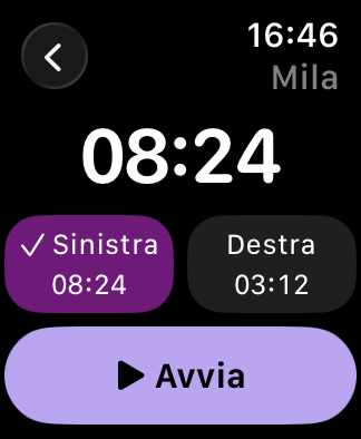 Apple Watch: timer per l’allattamento e salvataggio della poppata