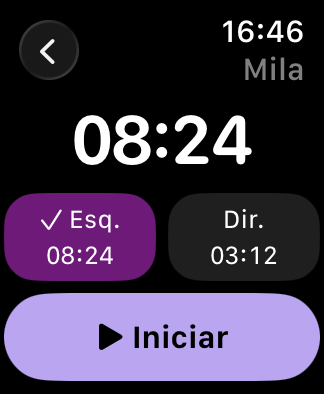 Apple Watch: temporizador de amamentação e registo de uma mamada